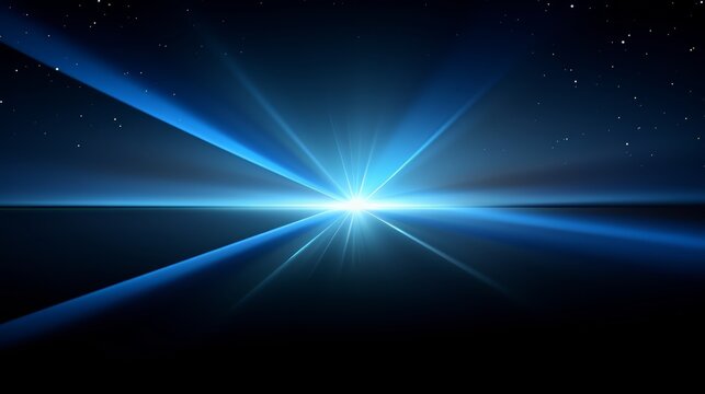 Blue light with a white star in the middle. The light is shining brightly and the star is surrounded by a blue glow - Powered by Adobe