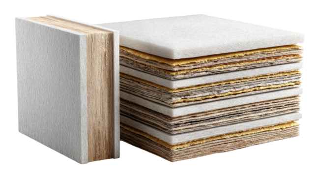 Layered Material Exploration: A collection of meticulously arranged sheets and blocks of assorted materials, offering a glimpse into textures and composition.