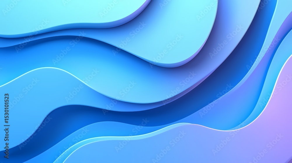 Poster blue wave with a white line in the middle. the blue color is very bright and the white line is very 
