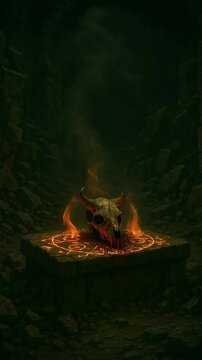 Stone Eye Close-Up with Ritual Symbols &ndash; Dark Fantasy Temple Wall Detail