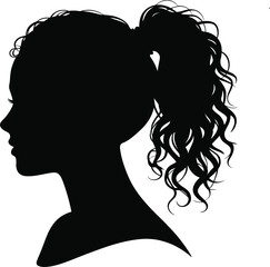 Female Silhouette Ponytail Profile
