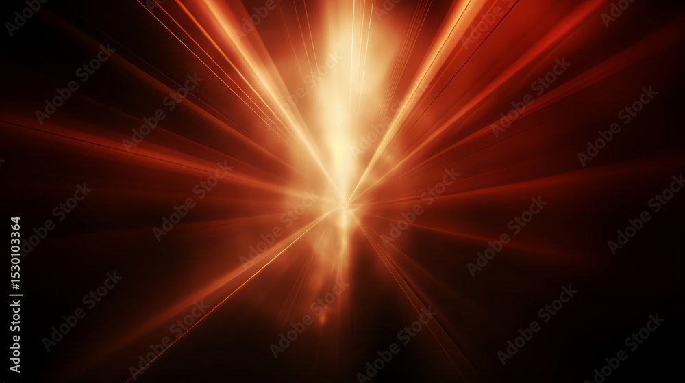 Poster bright orange light is shining through a dark background. the light is so bright that it almost look