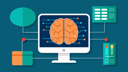 Advanced software and computer programs are used to process and analyze the images produced by the MRI machine providing detailed information about the brains structure and. Vector illustration