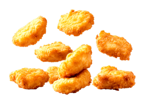 Delicious fried chicken nuggets fast food restaurant food casual setting isolated on transparent background