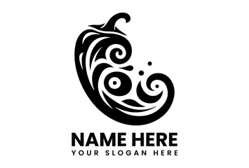 Stylized black silhouette vector logo of a chili pepper with swirling lines indicating heat and spice. Food and cooking concept