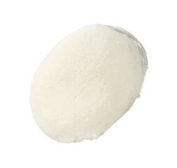 Slice of mozzarella cheese isolated on white