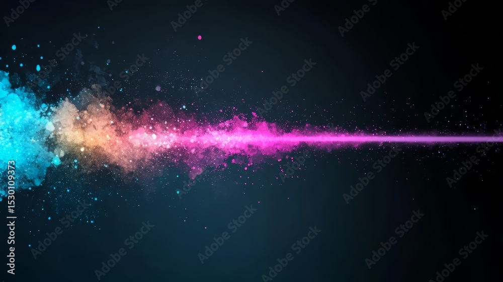 Aufkleber colorful line of light is shooting through the sky. the colors are bright and vibrant, creating a se