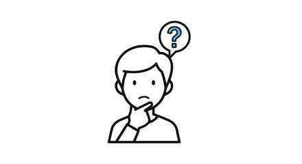 A person is thoughtfully contemplating a question.