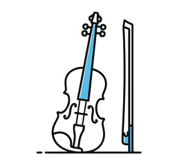 A Violin and Bow illustration.