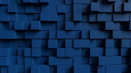 Abstract Blue Cube Wall Background with 3D Geometric Pattern and Modern Design for Presentation and Creative Display - Powered by Adobe