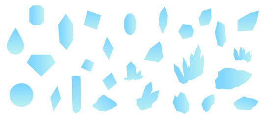 水色のグラデーションの鉱物の壁紙　パターン　背景イラスト　ベクター素材