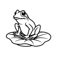 Vector frog icon on a lily pad vector illustration