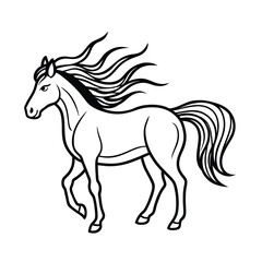 Wind-inspired horse mane vector illustration