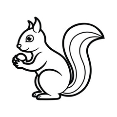 Simple squirrel mascot with acorn vector illustration