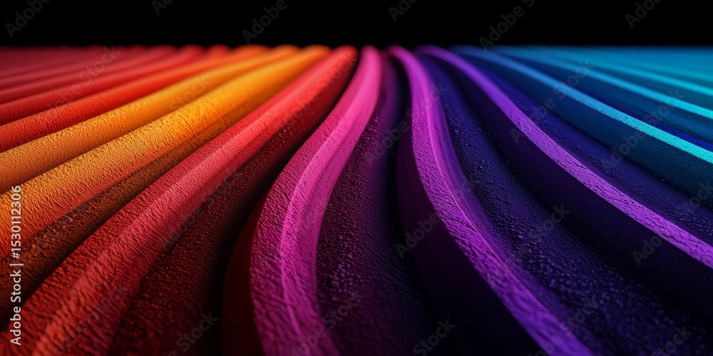 Aufkleber colorful, abstract image of a rainbow with a purple stripe. the colors are vibrant and the lines are