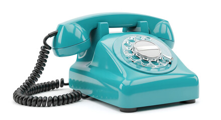 A turquoise rotary phone mockup, ideal for vintage or tech-inspired branding visuals