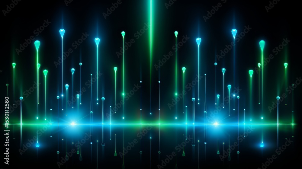 Poster colorful, abstract image of lights and lines. the image is a representation of a futuristic, otherwo