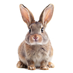 Fototapeta premium Adorable brown rabbit isolated on a white background ai generated png