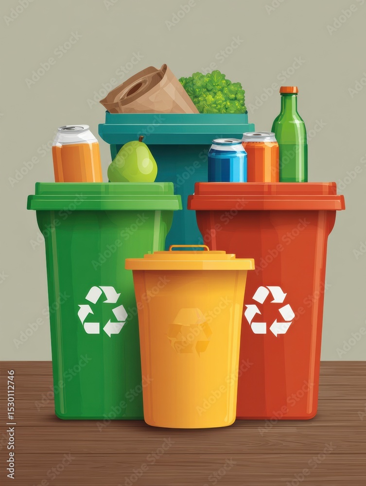 Poster guidance on items that should not be placed in curbside recycling bins for effective waste managemen