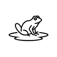 Lily pad frog logo in simple vector format vector illustration