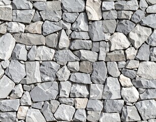 Fototapeta premium Irregular Natural Stone Mosaic Tiles | Gray Cobblestone Pattern Texture Background不規則な形の自然石モザイクタイル｜グレーカラーの石畳パターン テクスチャ背景