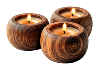 Relaxing candlelight ambiance cozy home decorative candles warm environment isolated on transparent background