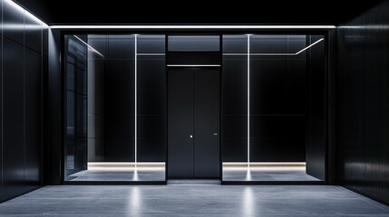 A modern elevator entrance design with elegant minimalist lines