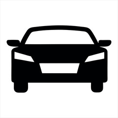 Front View Silhouette of a Modern Car Design Illustration