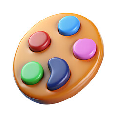 Colorful 3d rendered artists palette icon