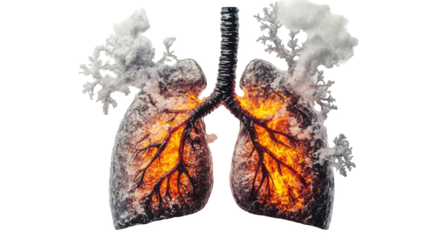 A Powerful Visual Metaphor Representing Human Lungs Isolated on White Background