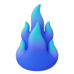 Obraz premium Stylized 3D Render of a Blue Gradient Flame