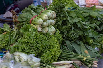 Fresh Green Leafy Vegetables at Market