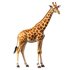 Fototapeta premium Giraffe animal wildlife safari africa isolated on a white background ai generated png