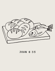  Christian Line Symbols Sketch Poster, Religion Hand Drawn Art, Bible Wall decor