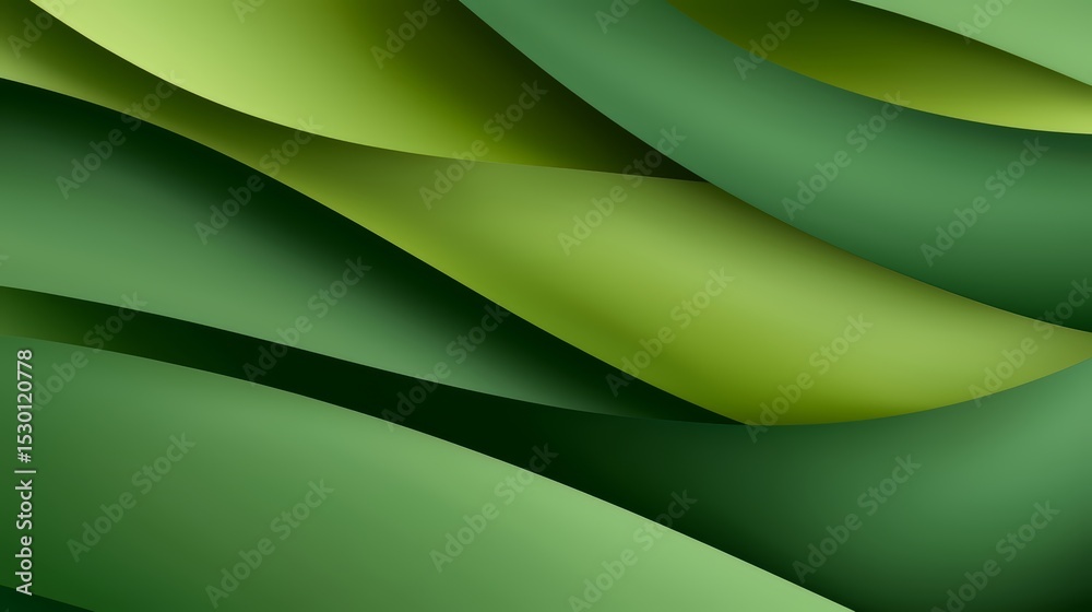 Aufkleber Vibrant green background with various green lines and shapes. The lines and shapes are arranged in a way that creates a sense of movement and energy. Scene is lively and dynamic