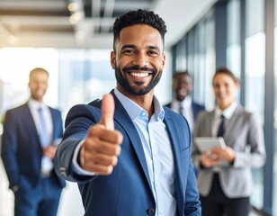 Ejecutivo Sonriente con Pulgar Arriba