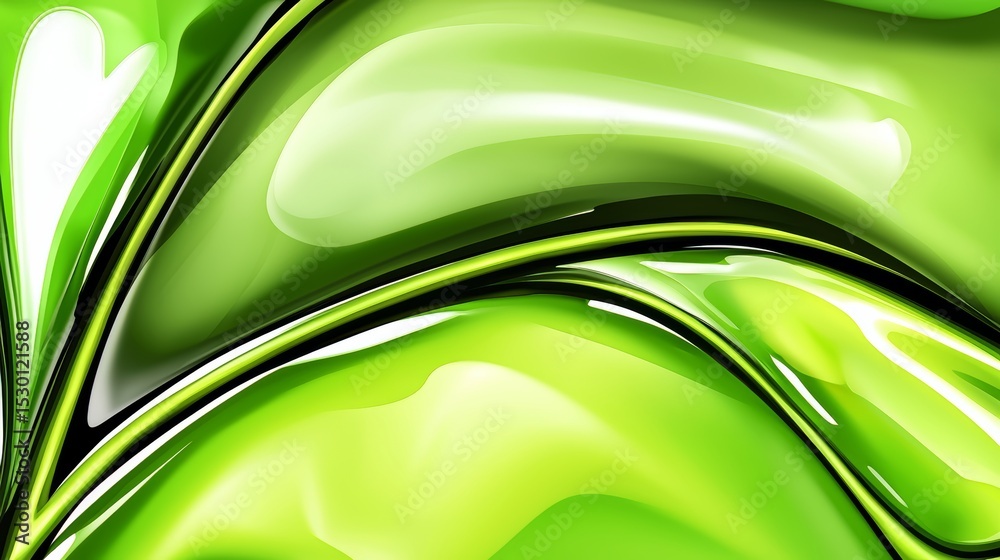 Poster green leafy background with a white heart in the middle. the background is a vibrant green color, an