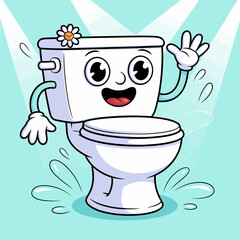 Toilet with Bubbles and Shine