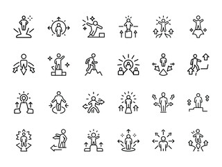 Vector collection of business leadership and success concept icons
