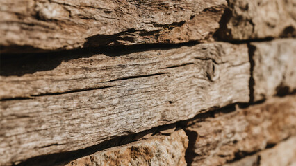 Obraz premium Rustic weathered wood stone wall texture background