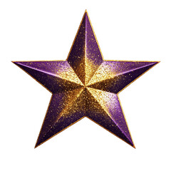 Obraz premium Glittering purple and gold star festive design colorful stripes background