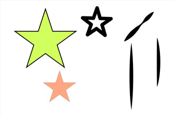 Colorful stars and abstract shapes design elements