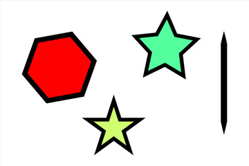 Colorful shapes hexagon stars line geometric design