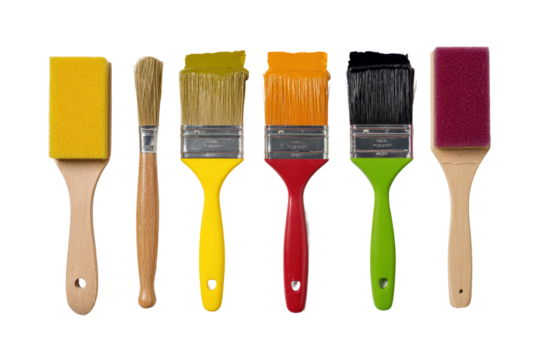 Studio flat-lay mini decorating toolkit, no background