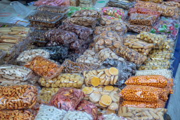 Assorted Indonesian Traditional Snacks and Crackers for Sale