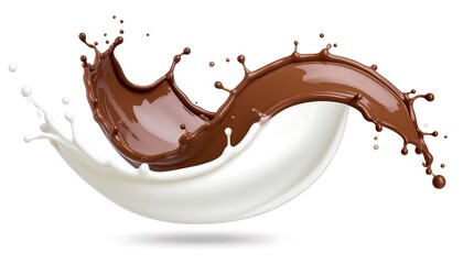 Milk and Chocolate Splash on White.