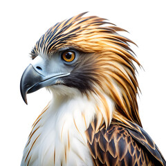 Majestic philippine eagle portrait ai generated png isolated on a white background