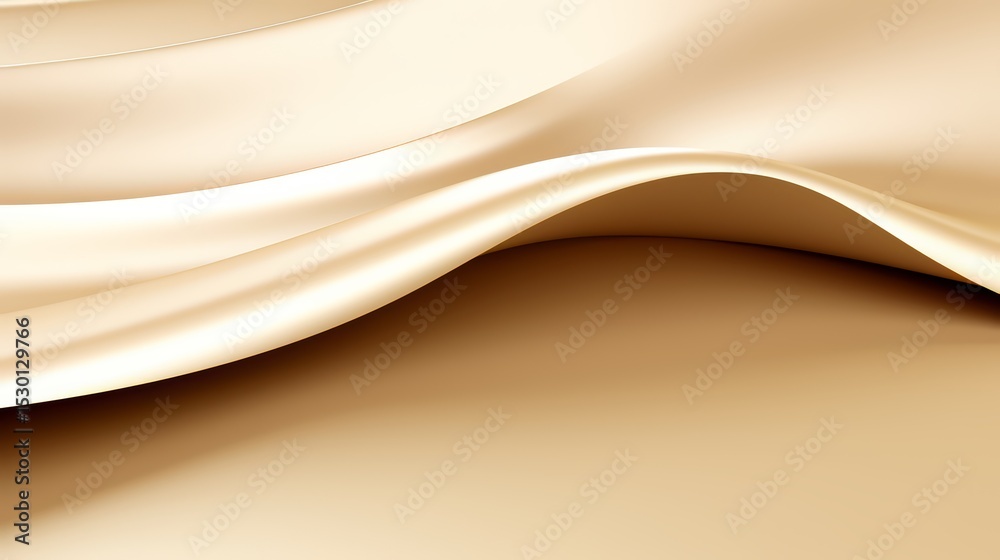 Poster long, flowing piece of fabric with a pattern on it. the fabric is tan in color