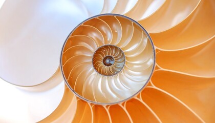 Obraz premium Nautilus shell cross section detail.