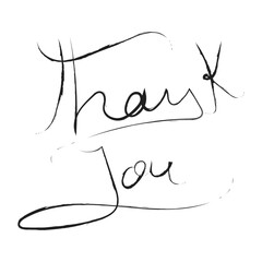 Thank you greeting ink brush vector calligraphy. Thank you in Hand drawn or handwritten calligraphy Inscription sign water color appreciation card. Modern brush calligraphy, gratitude word